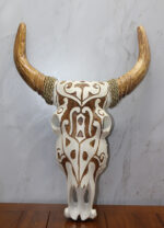 Ahşap Duvara Asmalı Bufalo Kafası - Görsel 2