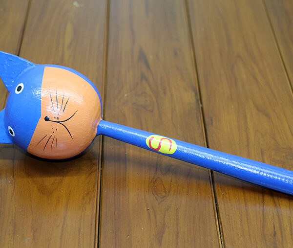 Ahşap Kedili Marakas Tekli Model 2