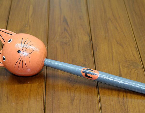 Ahşap Kedili Marakas Tekli Model 3