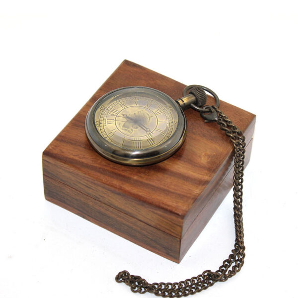 Ahşap Kutulu Pirinç Köstekli Saat Model 11