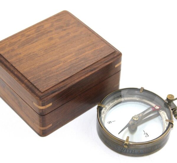 Ahşap Kutulu Pirinç Pusula Model 13