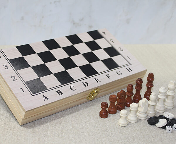 Ahşap Kutulu Satranç Tavla Seti Model 1