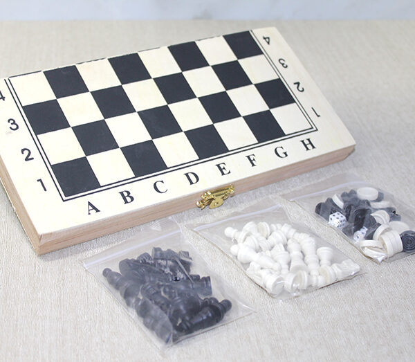 Ahşap Kutulu Satranç Tavla Seti Model 3