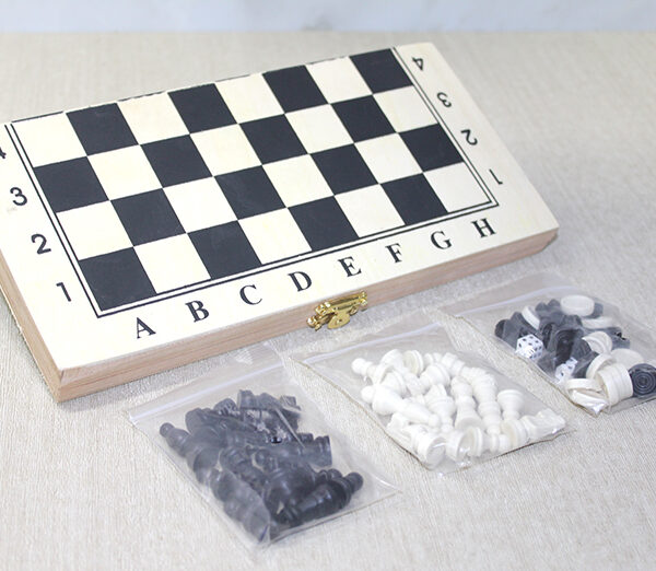 Ahşap Kutulu Satranç Tavla Seti Model 4