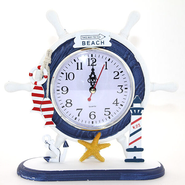 Ahşap Marin Dümenli Saat Model 3