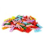 Ahşap Renkli Mini Mandal 100 Adet - Görsel 4