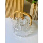 Ahşap Saplı Cam Çizgili Demlik - Görsel 2