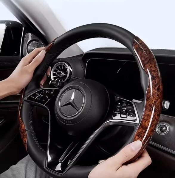 Ahşap Tasarımlı Direksiyon Simidi Koruma Kılıfı 2 li