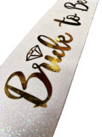 Altın Bride To Be Yazılı Beyaz Kuşak - Görsel 3