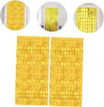 Altın Renk Disko Dikdörtgen Kesim Kapı Perdesi Altın - Görsel 3