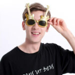 Altın Renk Gitar Şekilli Parti Gözlüğü - Görsel 2