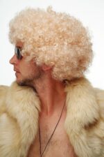 Altın Renk Kıvırcık Afro Parti Peruğu - Görsel 5