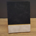 Altın Şeritli Siyah Deri Not Defteri - Görsel 2