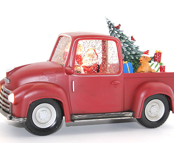 Araba Tasarımlı Işıklı Müzikli Noel Baba Kar Küresi