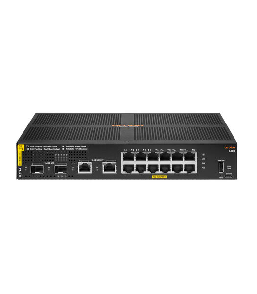 Aruba 6100 12G CL4 2SFP+ 139W Swch