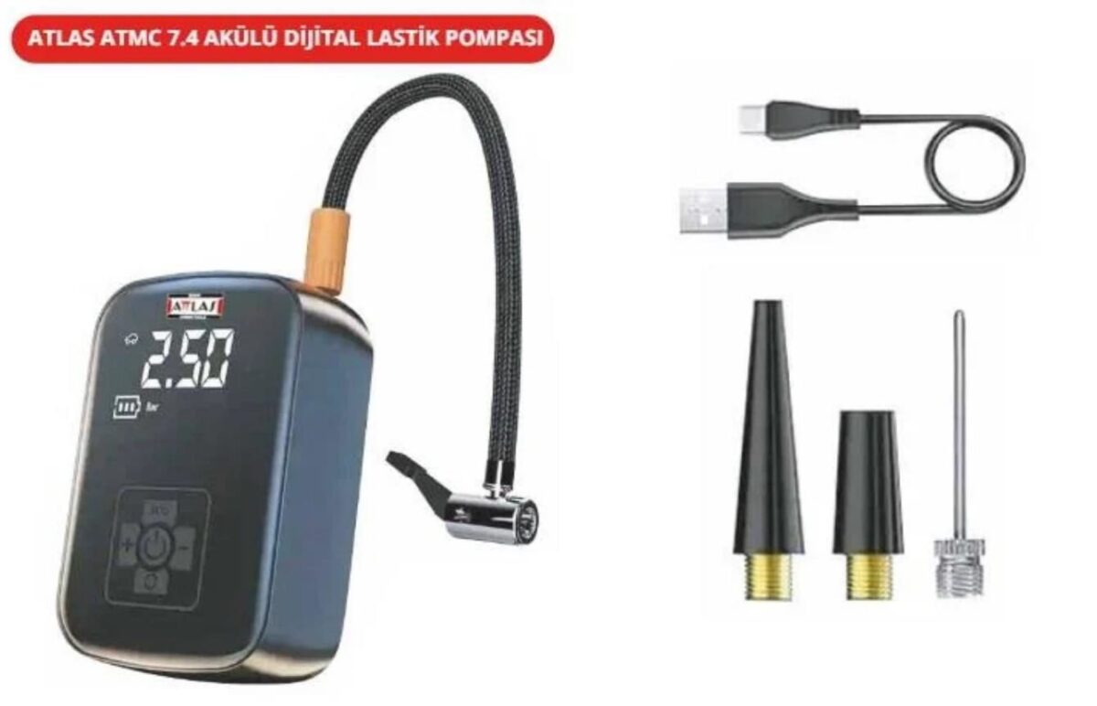 Attlas Atmc 7.4 Akülü Dijital Lastik Pompası - Görsel 2