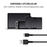 AUKEY CB-CD30-BK NAYLON ÖRGÜLÜ USB-A TYPE-C ŞARJ KABLOSU 0.9MT - Görsel 2