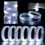 Beyaz-Gümüş Led Işıklı Baskı Yapılabilen Pilli Bileklik Bilezik - Görsel 4