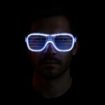 Beyaz Led Işıklı Parti Gözlüğü - Neon 3 Modlu - Görsel 2