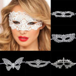 Beyaz Renk Dantel Kesim Balo Maskesi - Görsel 3