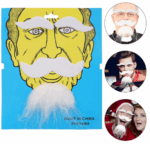 Beyaz Renk Kendinden Yapışkanlı Takma Sakal Bıyık ve Kaş Seti