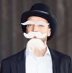 Beyaz Renk Kendinden Yapışkanlı Takma Sakal Bıyık ve Kaş Seti - Görsel 2