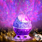 Çatlak Dinozor Yumurtası Tasarımlı Projektörlü Gece Lambası Bluetooth Özellikli - Görsel 5