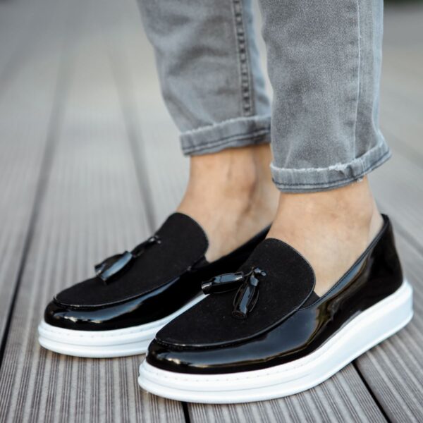 CH002 - RBT Loafer Verniciata Erkek Ayakkabı SIYAH