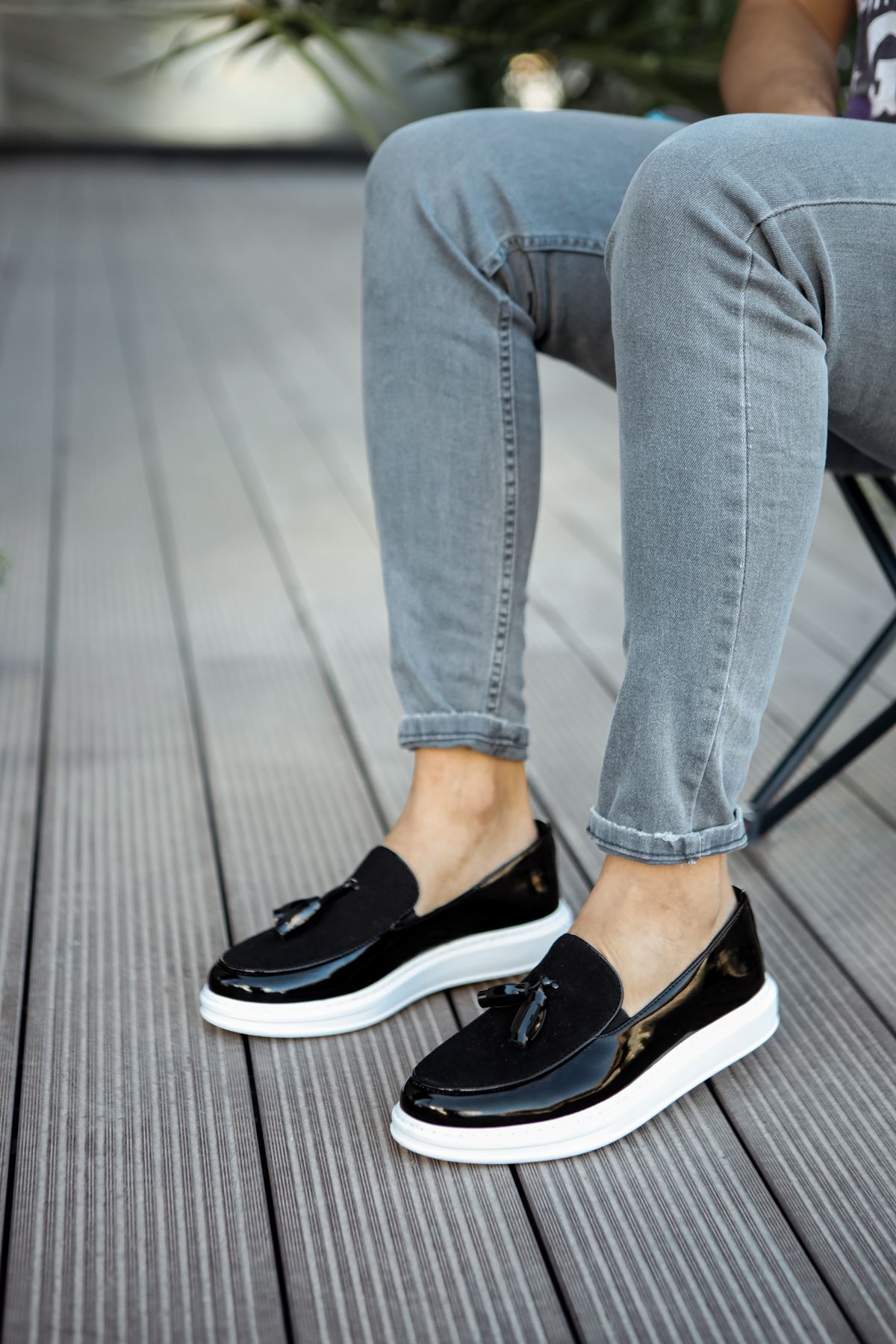 ch002-rbt-loafer-verniciata-24171_3 CH002 - RBT Loafer Verniciata Erkek Ayakkabı SIYAH - Görsel 3