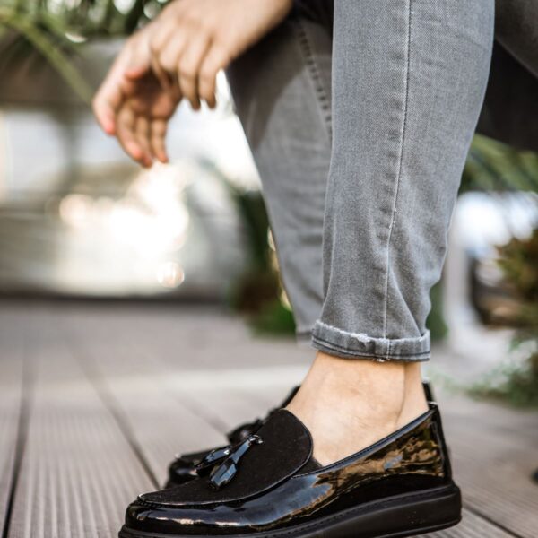 CH002 - RST Loafer Verniciata Erkek Ayakkabı SIYAH