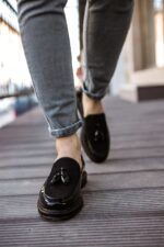 CH002 - RST Loafer Verniciata Erkek Ayakkabı SIYAH - Görsel 2