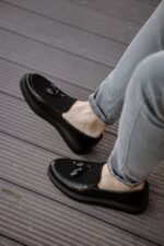 CH002 - RST Loafer Verniciata Erkek Ayakkabı SIYAH - Görsel 3