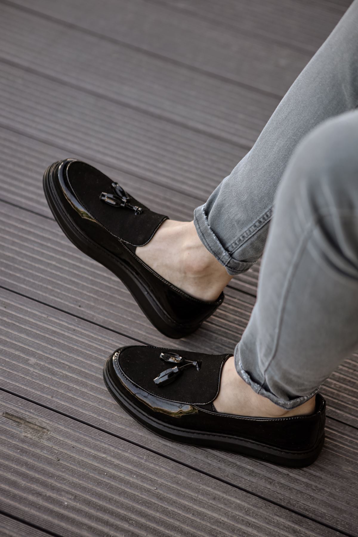 ch002-rst-loafer-verniciata-24172_3 CH002 - RST Loafer Verniciata Erkek Ayakkabı SIYAH - Görsel 3