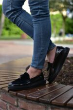 CH002 - RST Loafer Verniciata Erkek Ayakkabı SIYAH - Görsel 5