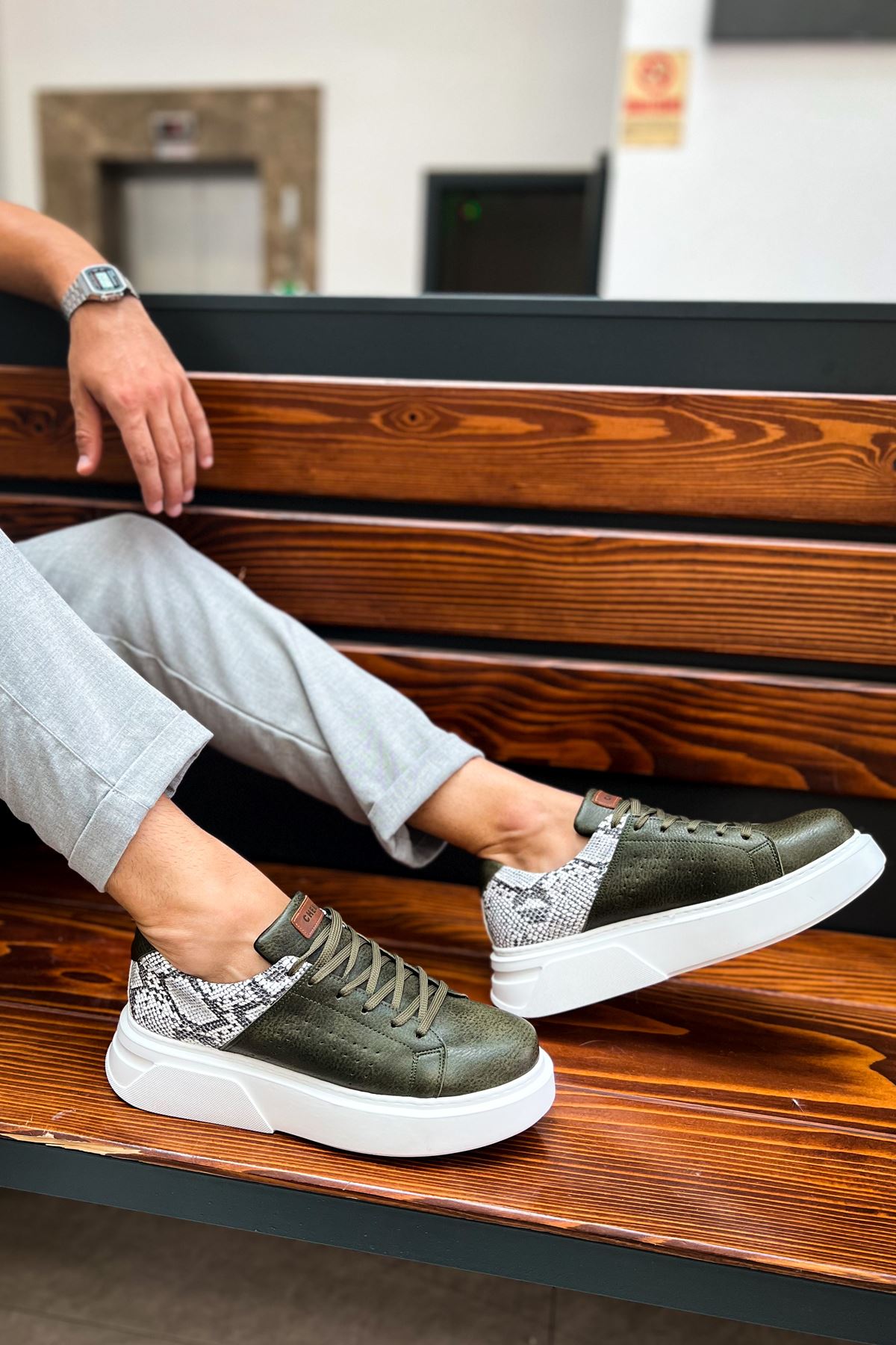 ch145-cbt-sauerbergg-erkek-a-24714_2 CH145 - CBT Sauerbergg Erkek Ayakkabı HAKI - Görsel 2