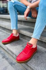 CH157 - CKT Retro Erkek Ayakkabı KIRMIZI - Görsel 4
