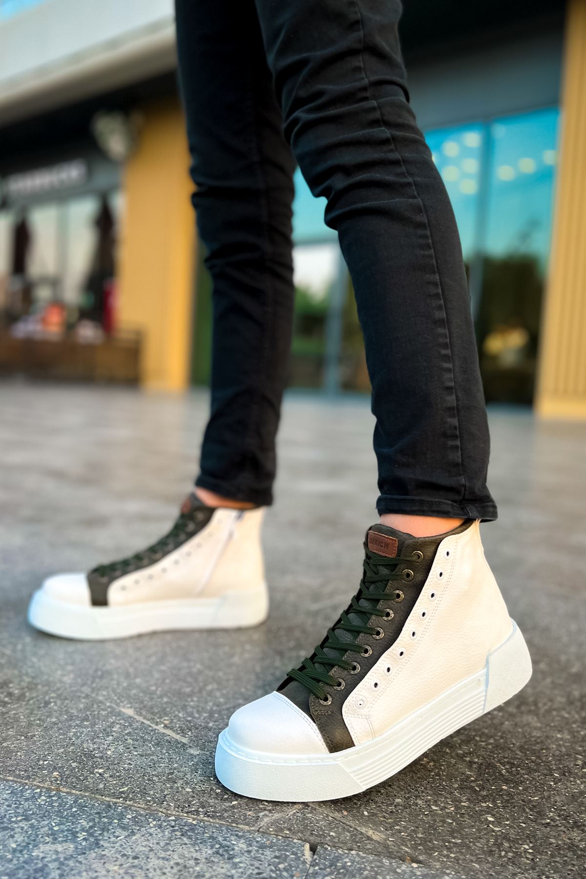 ch167-gbt-blazer-erkek-bot-b-24782_2 CH167 - GBT Blazer Erkek Bot BEYAZ / HAKI - Görsel 2