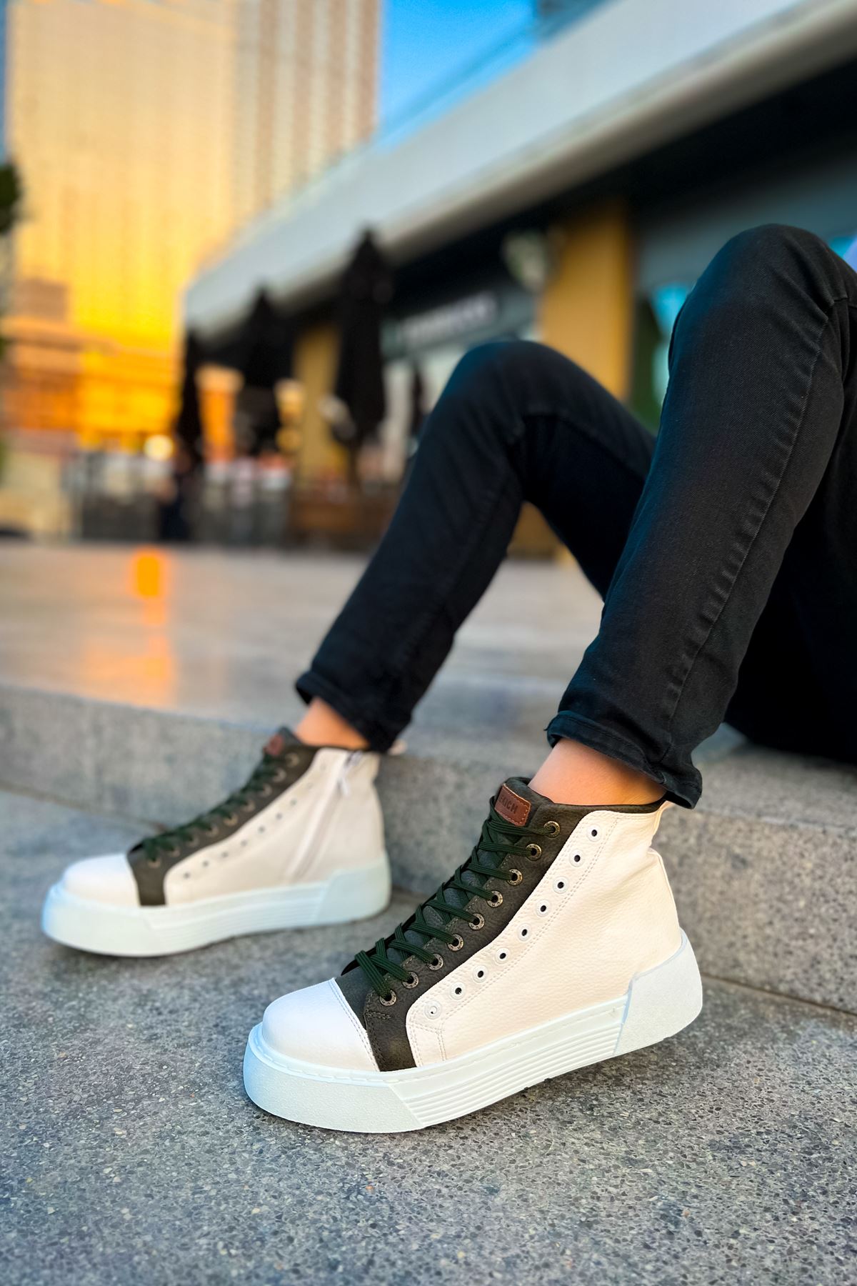 ch167-gbt-blazer-erkek-bot-b-24782_3 CH167 - GBT Blazer Erkek Bot BEYAZ / HAKI - Görsel 3