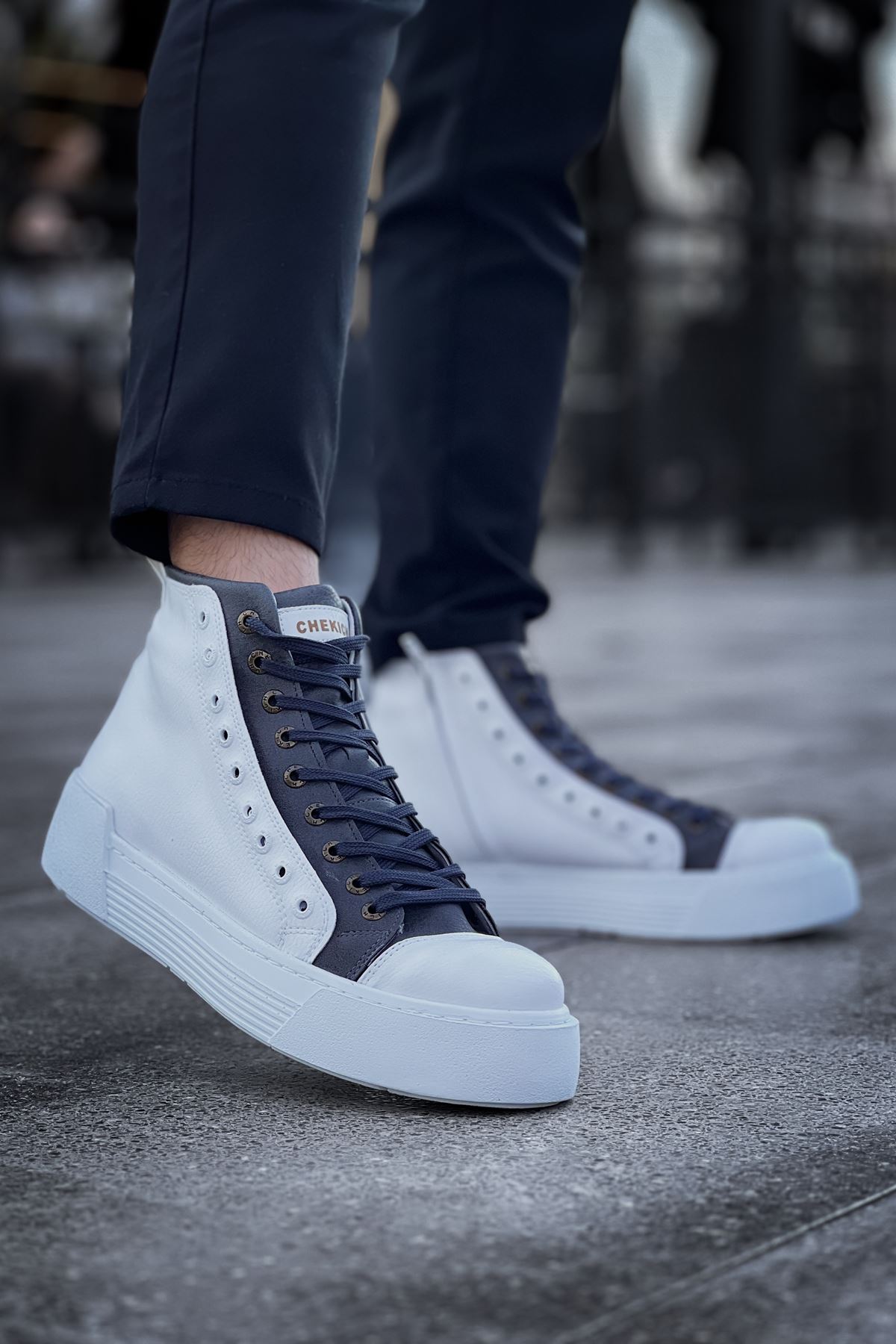 ch167-gbt-blazer-erkek-bot-b-24783_3 CH167 - GBT Blazer Erkek Bot BEYAZ/ANTRASIT - Görsel 3