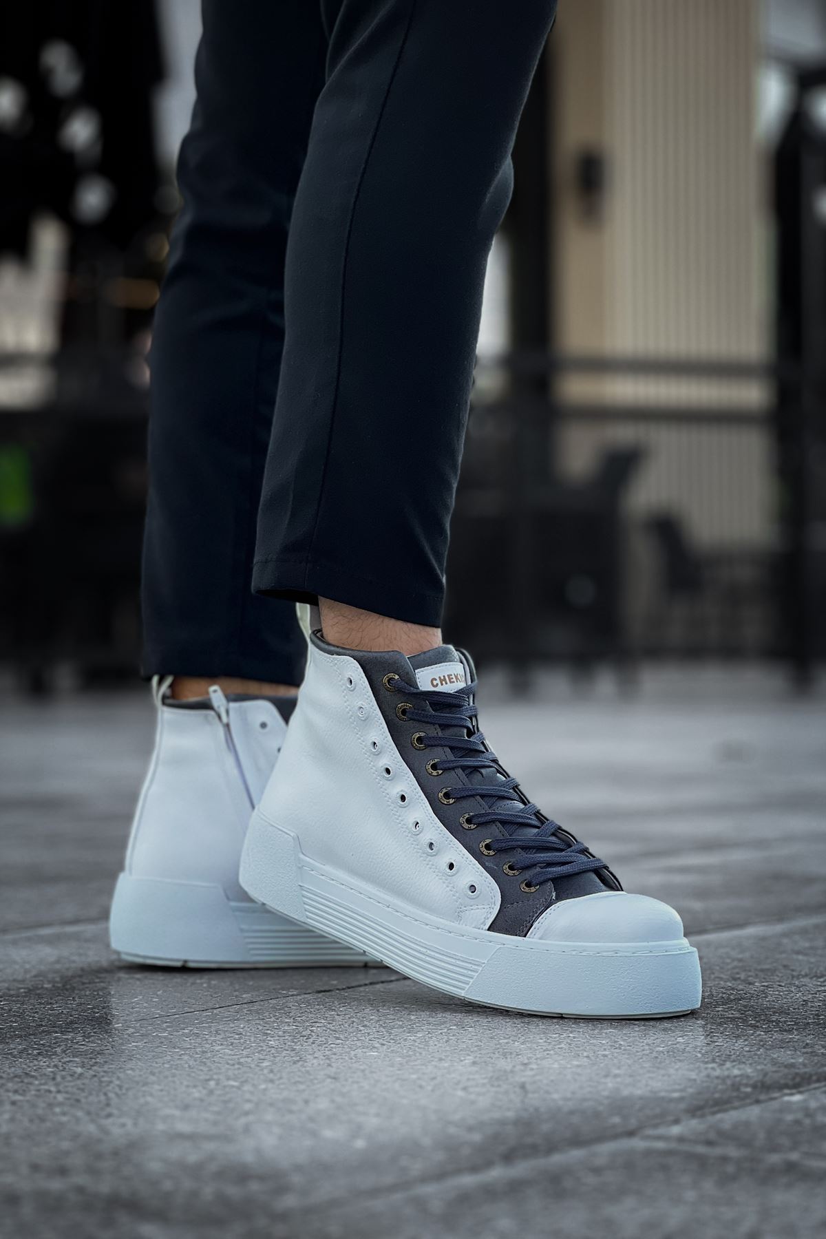 ch167-gbt-blazer-erkek-bot-b-24783_4 CH167 - GBT Blazer Erkek Bot BEYAZ/ANTRASIT - Görsel 4