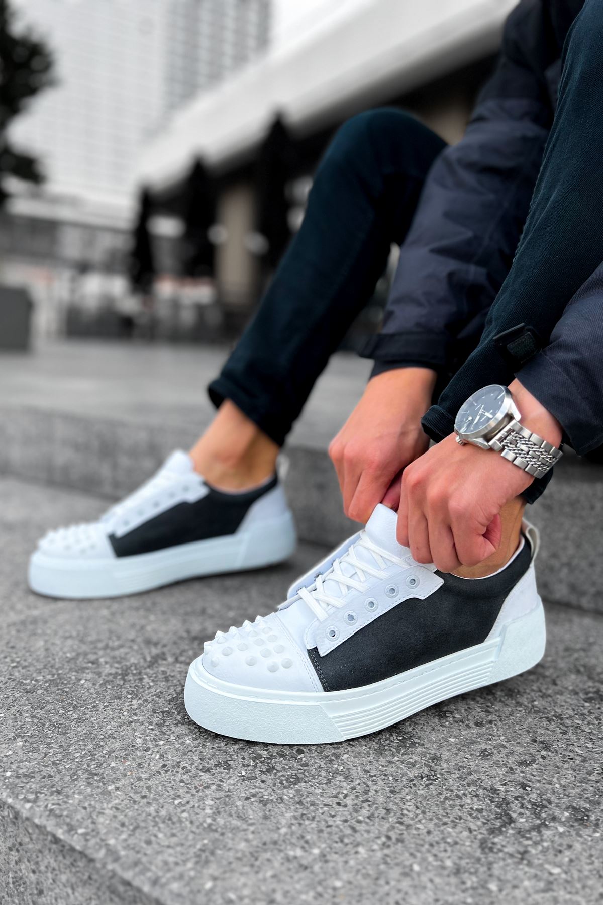 ch169-cbt-thorn-erkek-ayakka-24789_4 CH169 - CBT Thorn Erkek Ayakkabı ANTRASIT/BEYAZ - Görsel 4