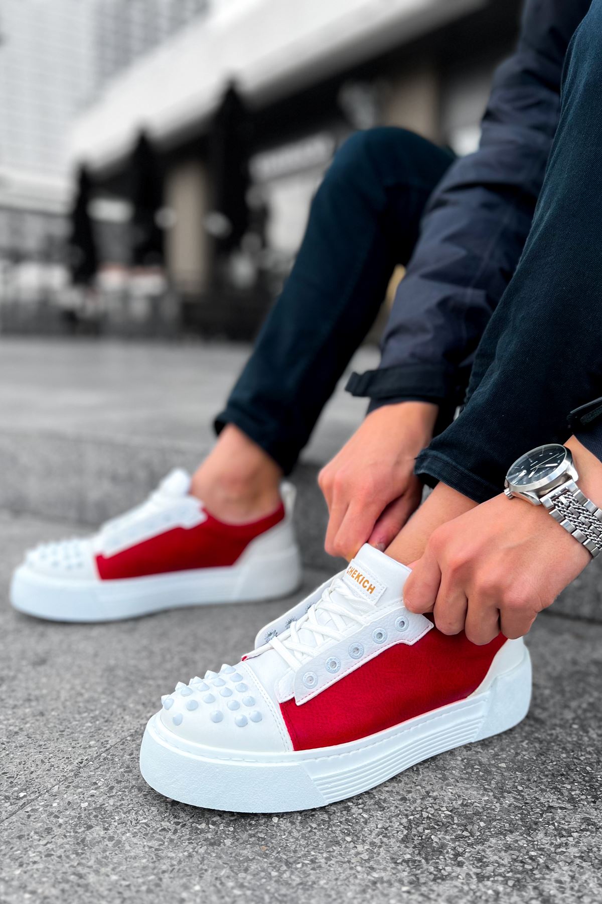 ch169-cbt-thorn-erkek-ayakka-24791_4 CH169 - CBT Thorn Erkek Ayakkabı BEYAZ / KIRMIZI - Görsel 4