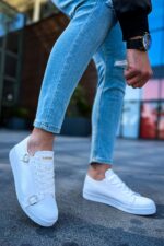 CH191 - CBT Side Buckle Erkek Ayakkabı BEYAZ - Görsel 4