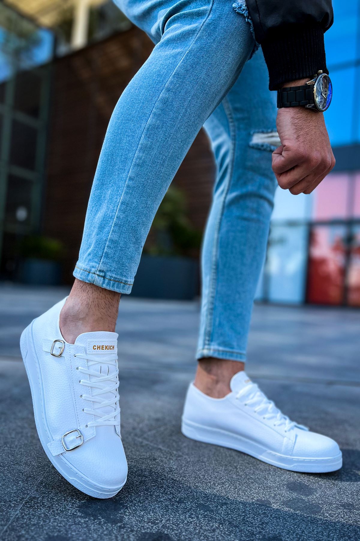 ch191-cbt-side-buckle-erkek-24884_4 CH191 - CBT Side Buckle Erkek Ayakkabı BEYAZ - Görsel 4