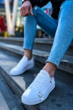 CH191 - CBT Side Buckle Erkek Ayakkabı BEYAZ - Görsel 5