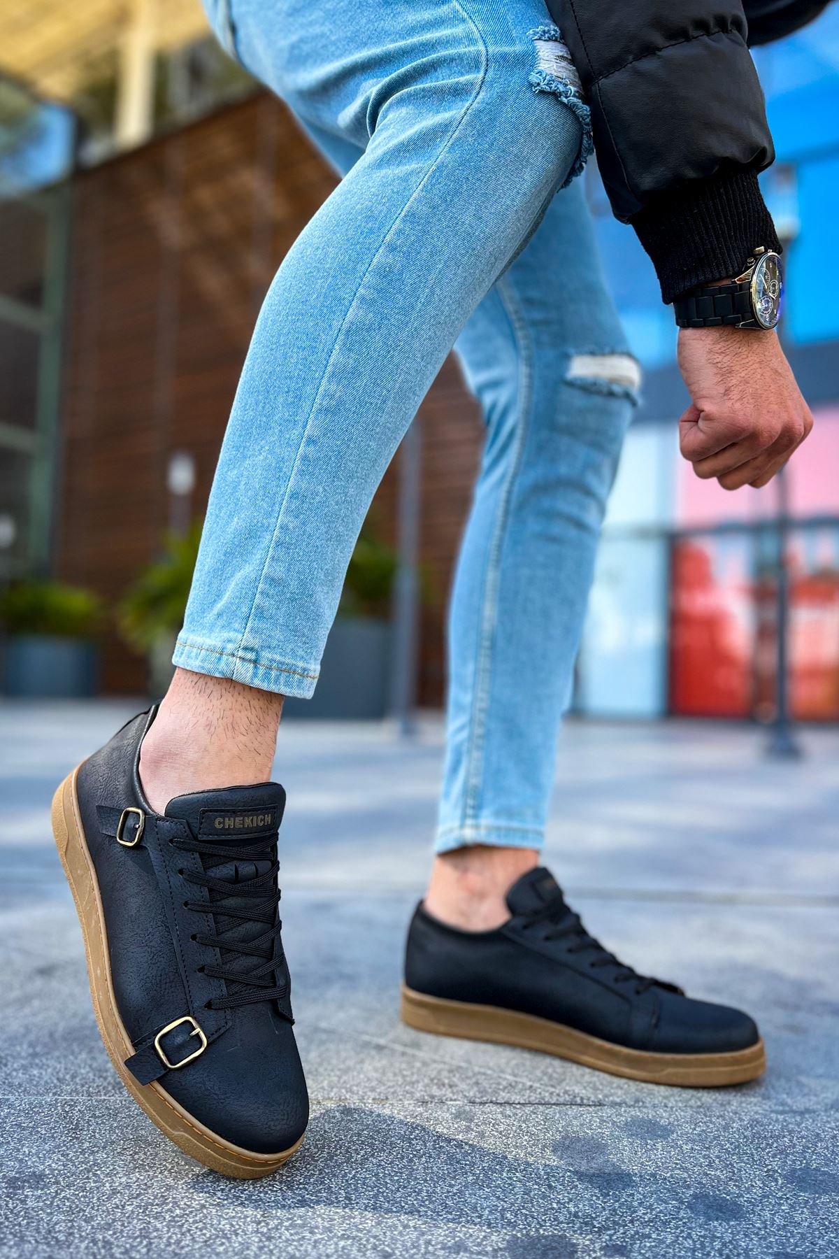 ch191-ckt-side-buckle-erkek-24886_5 CH191 - CKT Side Buckle Erkek Ayakkabı SIYAH - Görsel 5