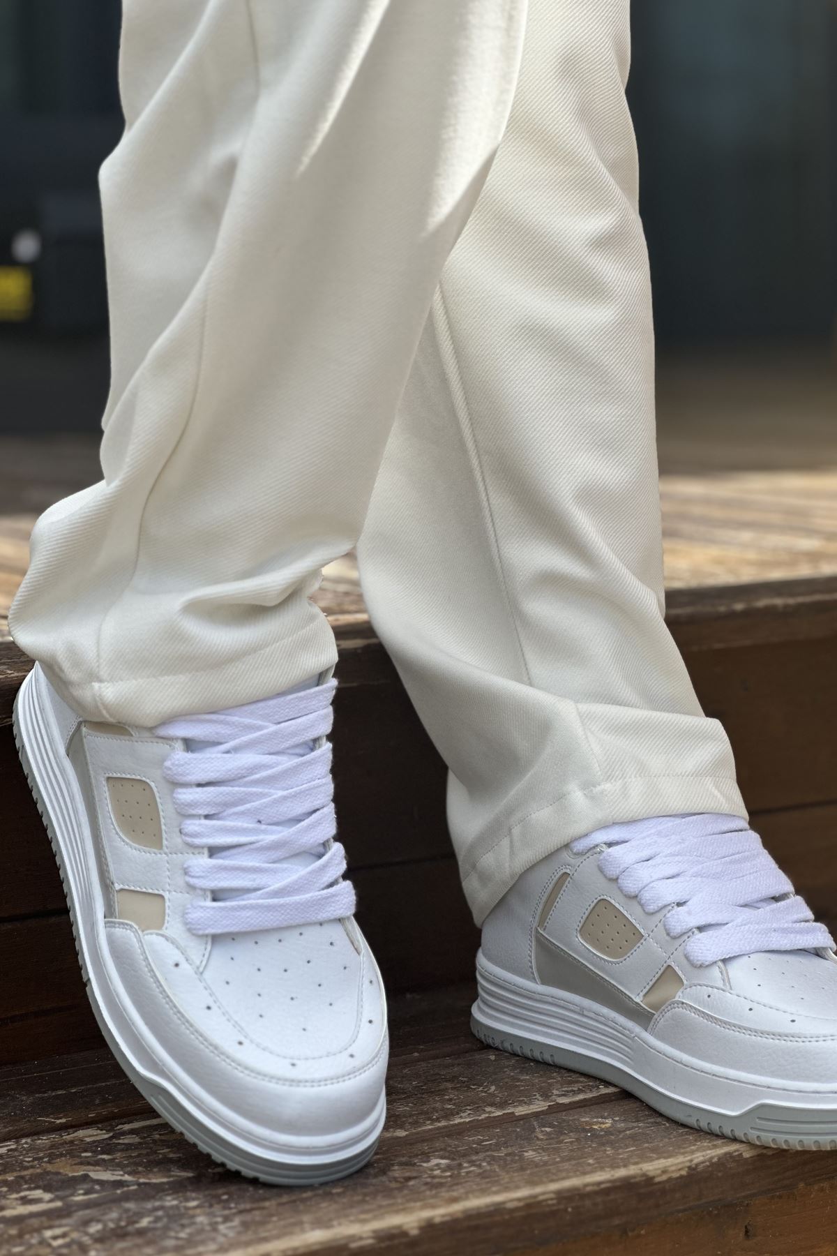 ch2410-cbt-avax-erkek-spor-24990_3 CH2410 - CBT Avax  Erkek Spor Ayakkabı BEYAZ / BEJ - Görsel 3