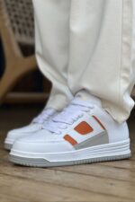 CH2410 - CBT Avax  Erkek Spor Ayakkabı Beyaz/Turuncu - Görsel 2