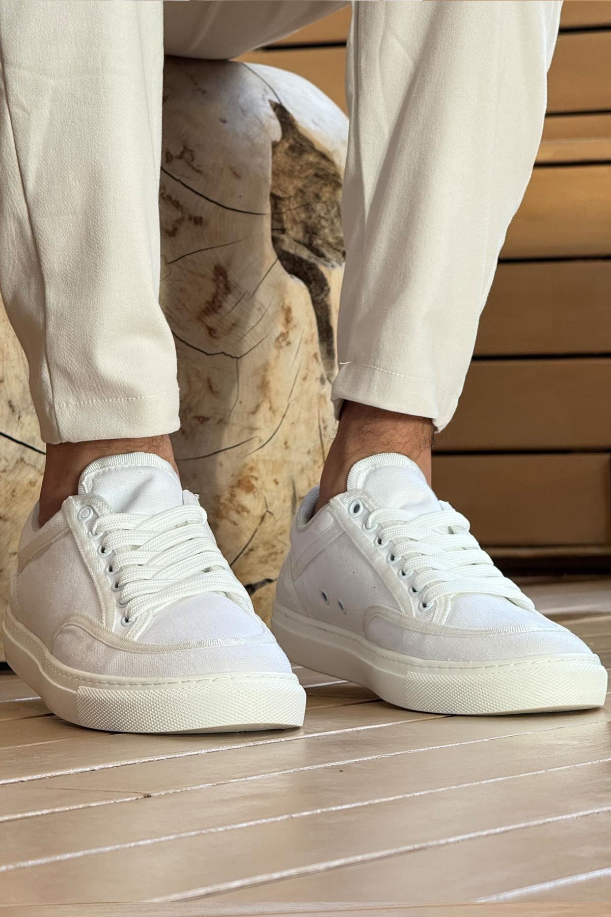 ch2505-keten-erkek-ayakkabi-25023_4 CH2505 - Keten Erkek Ayakkabı BEYAZ / BEYAZ - Görsel 4