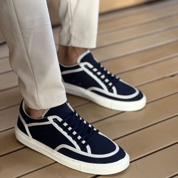 CH2505 - Keten Erkek Ayakkabı Lacivert Beyaz